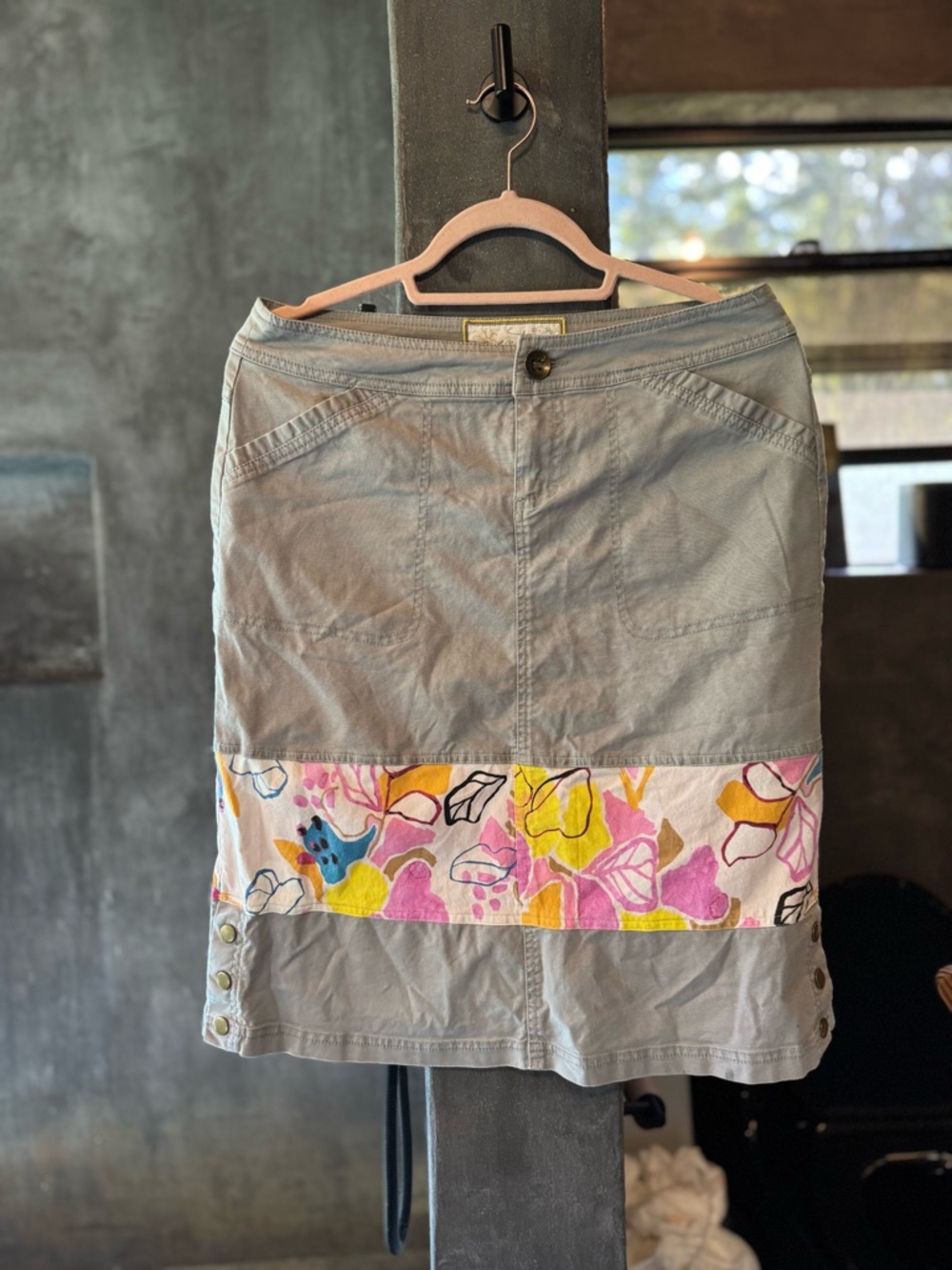 Modest Organic Cotton Skirt with Floral Pop